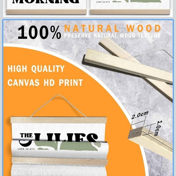 Bible Verse Mercies Floral Wall Art with Wood Hanger - Picture 3 of 4